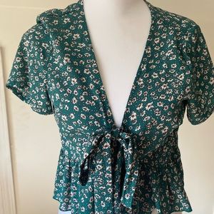 Shein ditsy floral ruffle top